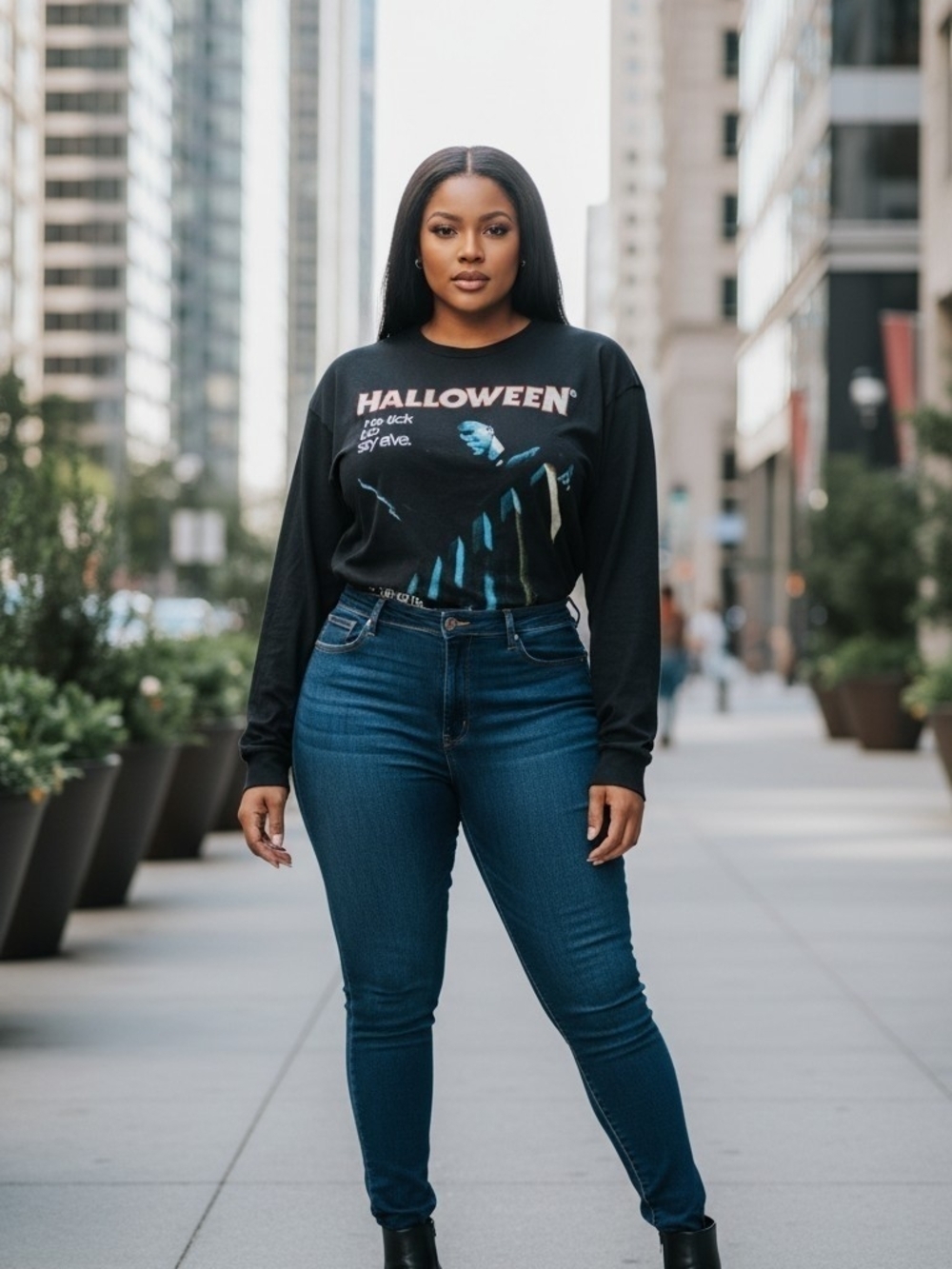 Fashion Nova John Carpenter's Halloween Michael Myers Long Sleeve 1X Top (EUC)